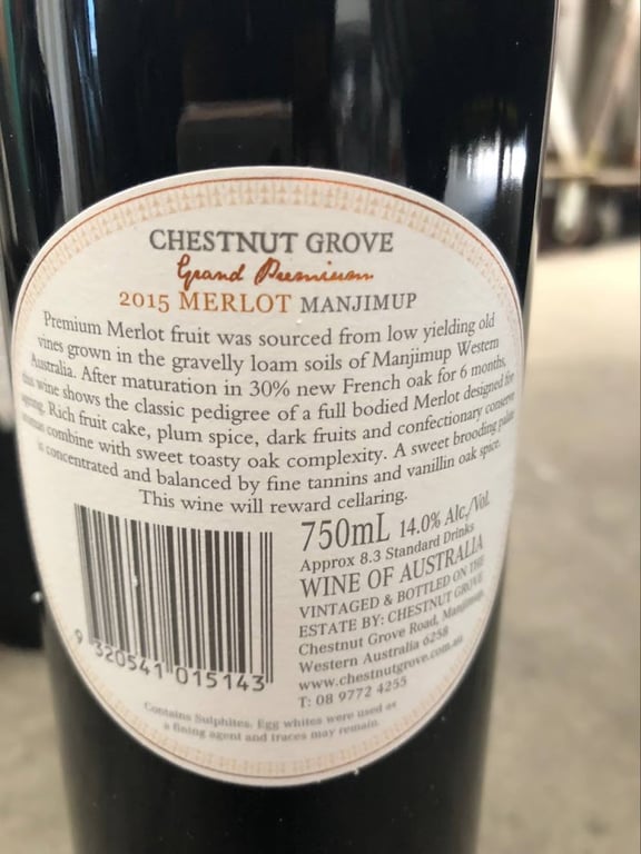 Chestnut Grove Wines in Manjimup, WA
