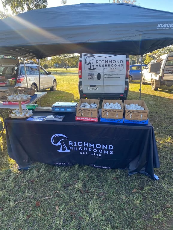 Richmond Mushrooms fresh farm produce packed for customers in Evans Head, New South Wales.